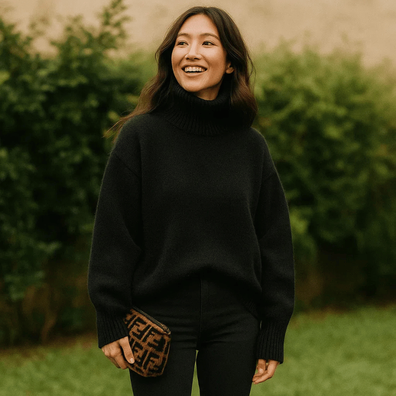 Classic relaxed ribbed jumper for women | Aurora -8