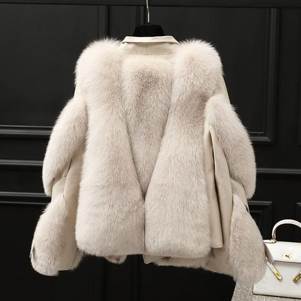 Cosy warm relaxed faux fur jacket for women | Valentina -6