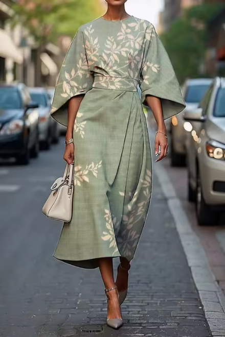 Elegant flowy relaxed dress for women | Moxlan -4