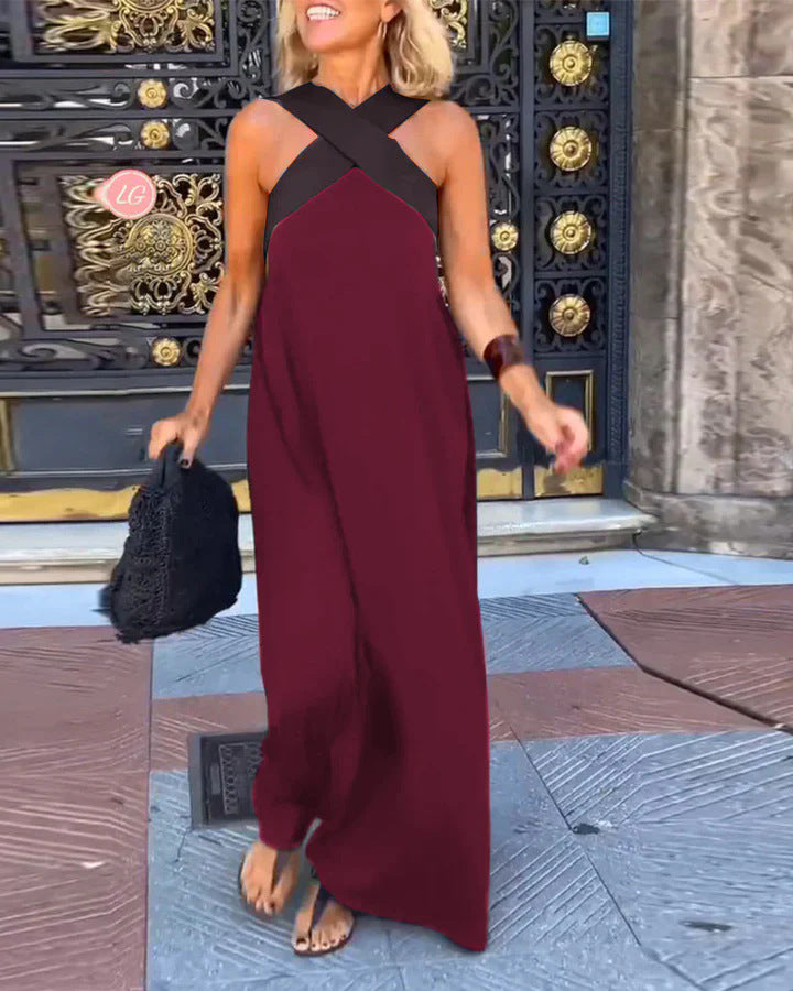 Elegant flowy relaxed dress for women | Delphine -9