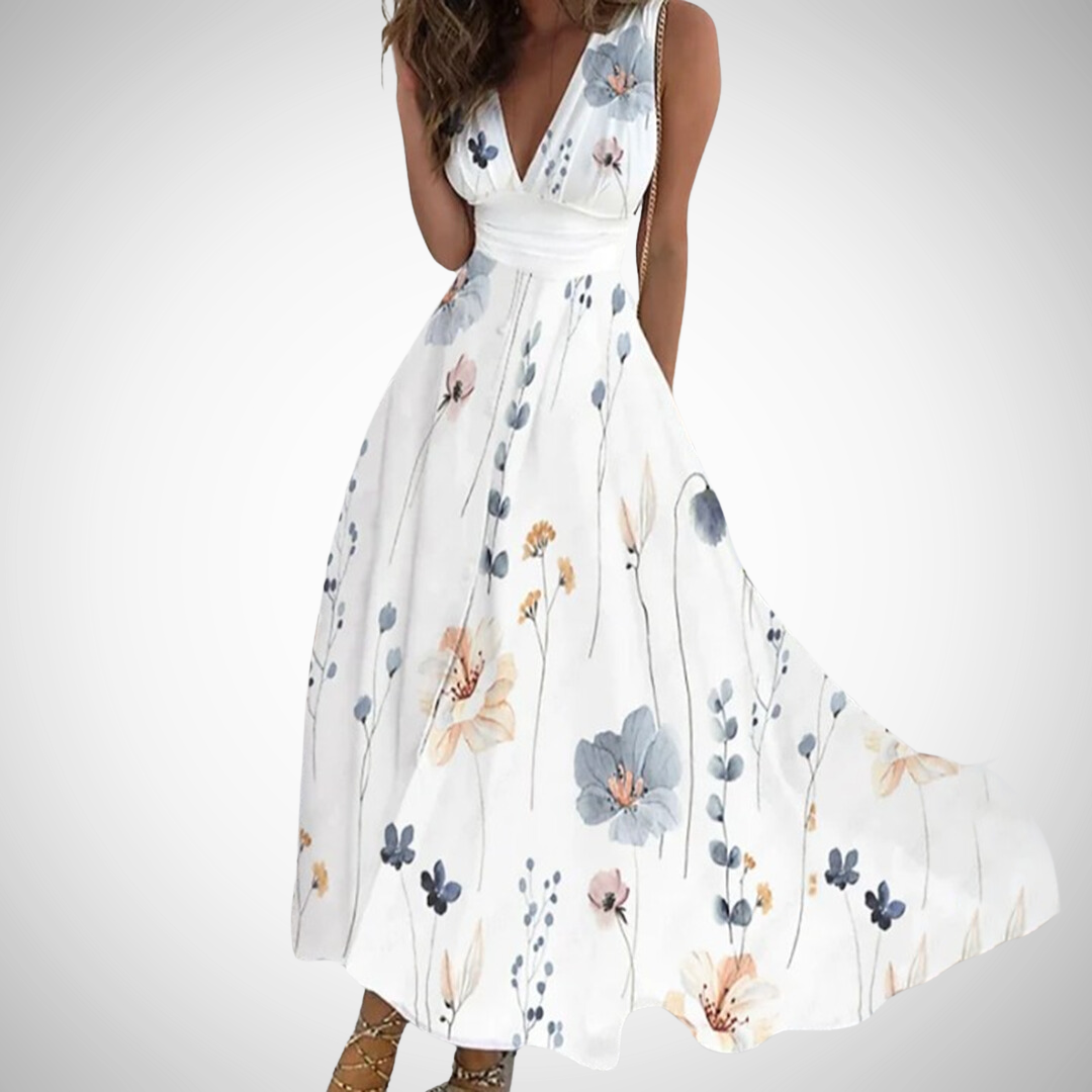 Elegant flowy everyday maxi dress for women | Mirianne -4