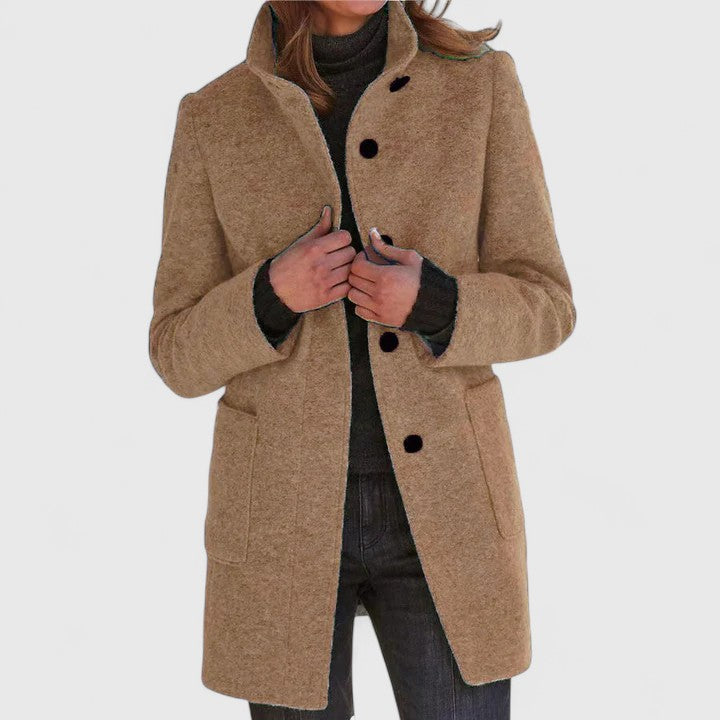 Classic tailored insulated coat for women | Loraviennea -12