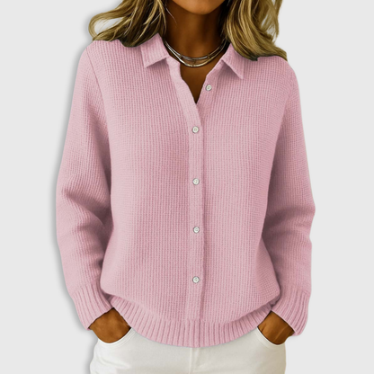Classic relaxed knit cardigan for women | Elaine -3