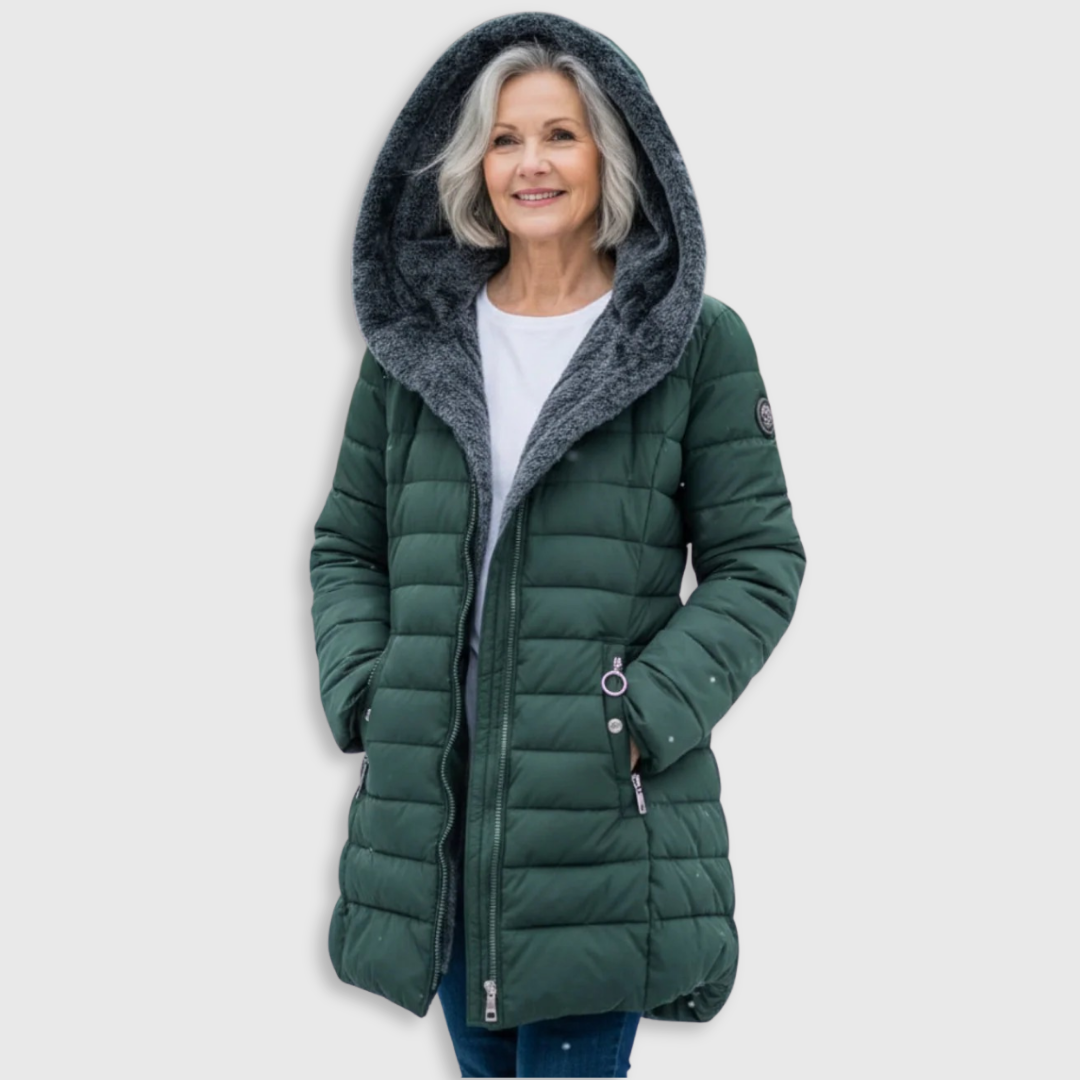 Warm lightweight insulated puffer jacket for women | Olivia -1