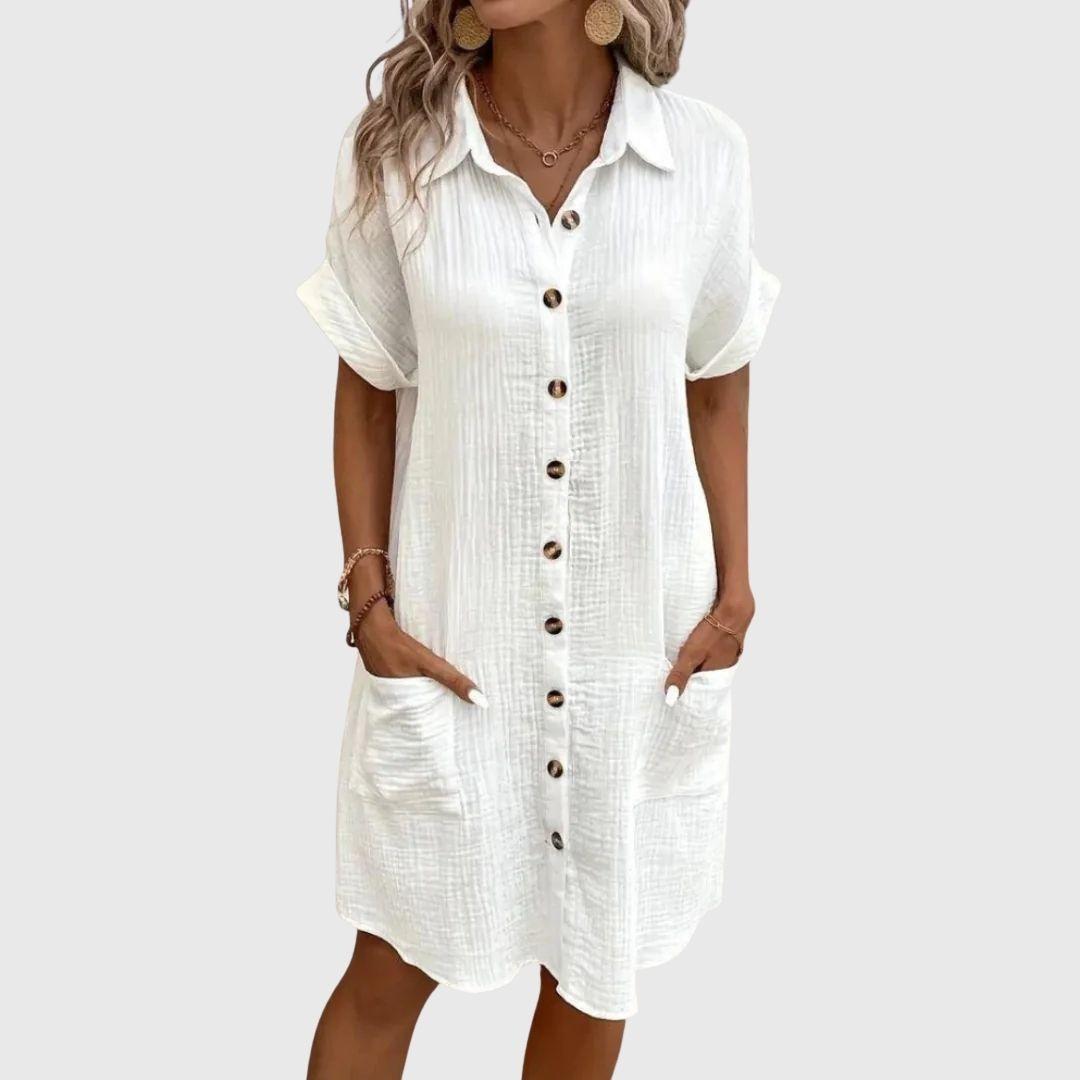 Classic everyday relaxed dress for women | Sharon -1