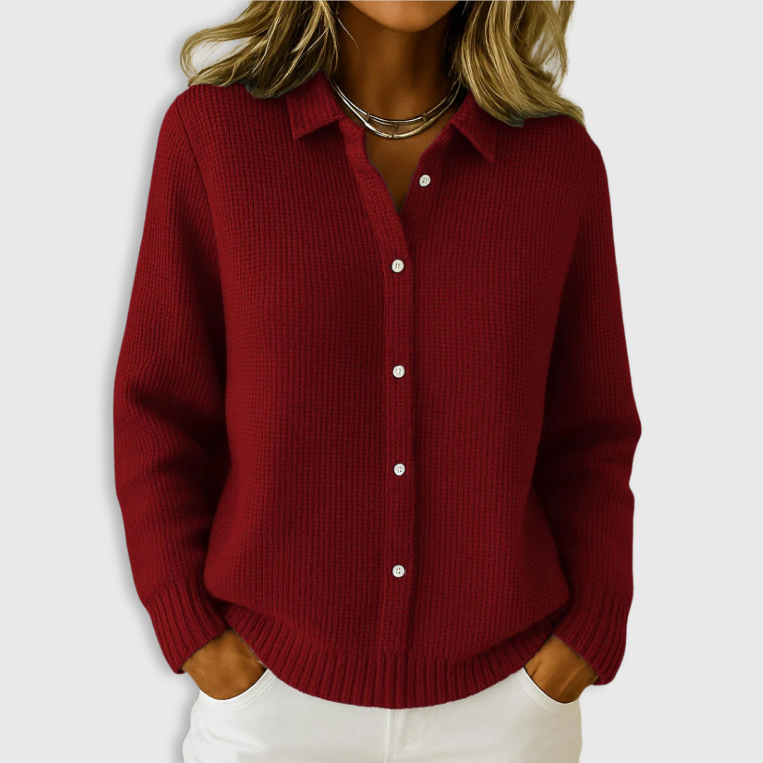 Classic relaxed knit cardigan for women | Elaine -4