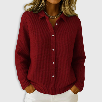 Classic relaxed knit cardigan for women | Elaine -4