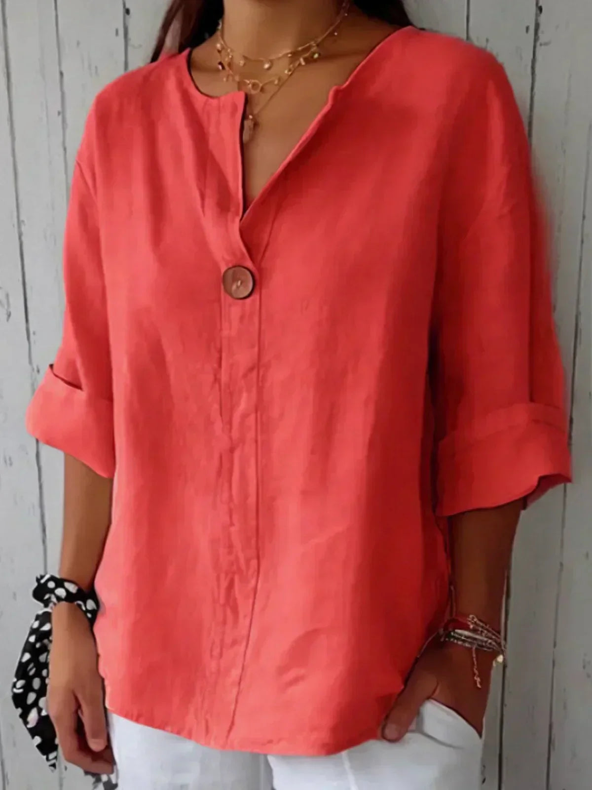 Classic feminine relaxed blouse for women | NAYLA -3