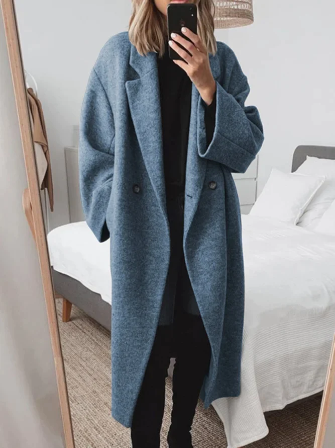 Classic tailored longline overcoat for women | Harper -6
