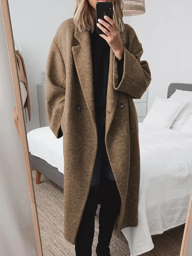 Classic tailored longline overcoat for women | Harper -5