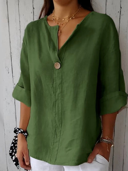 Classic feminine relaxed blouse for women | NAYLA -6
