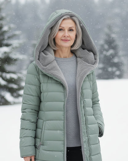 Warm lightweight insulated puffer jacket for women | Olivia -12