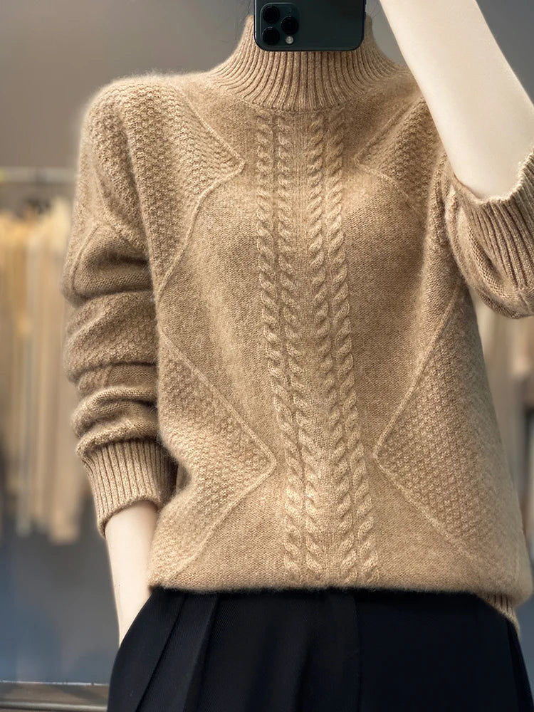 Classic knit ribbed jumper for women | Aria -4