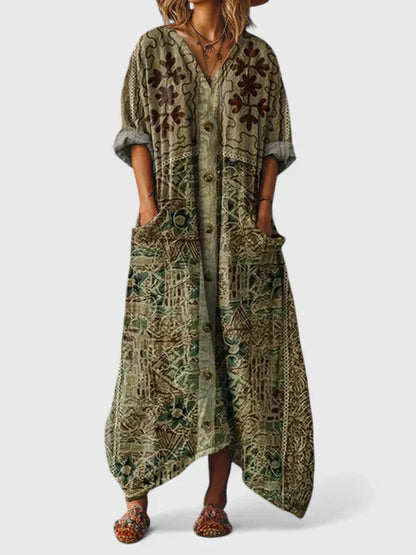 Elegant flowy relaxed dress for women | Mariana -5