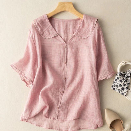 Classic feminine relaxed blouse for women | Adèle -4