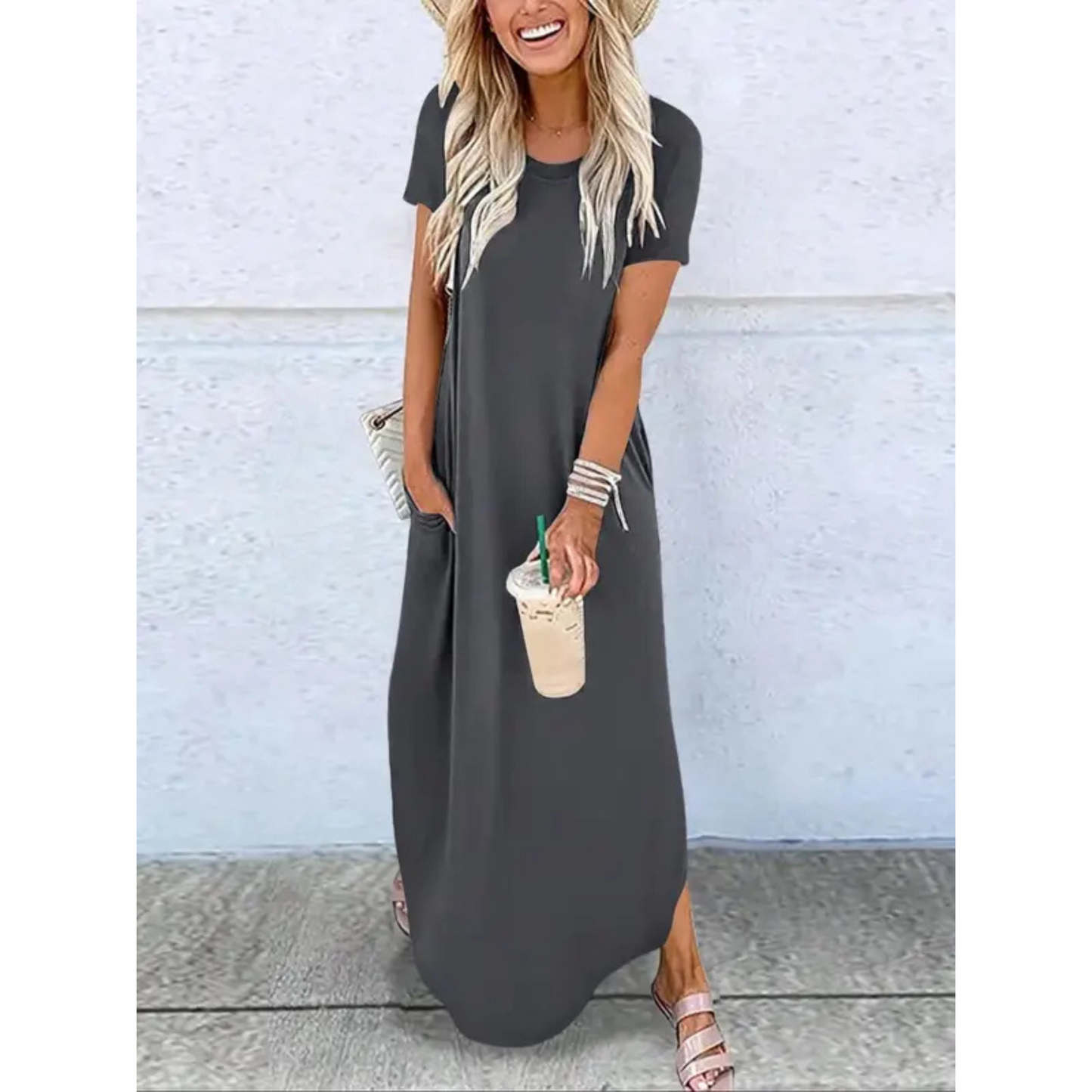 Elegant everyday relaxed maxi dress for women | Relna -1