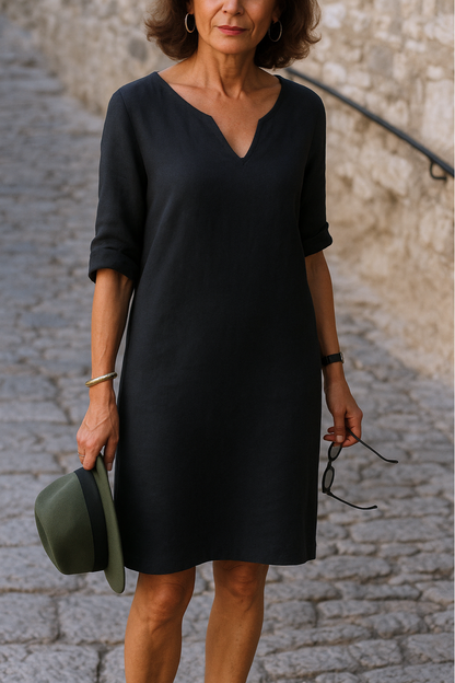Classic flowy everyday dress for women | Elvy -1