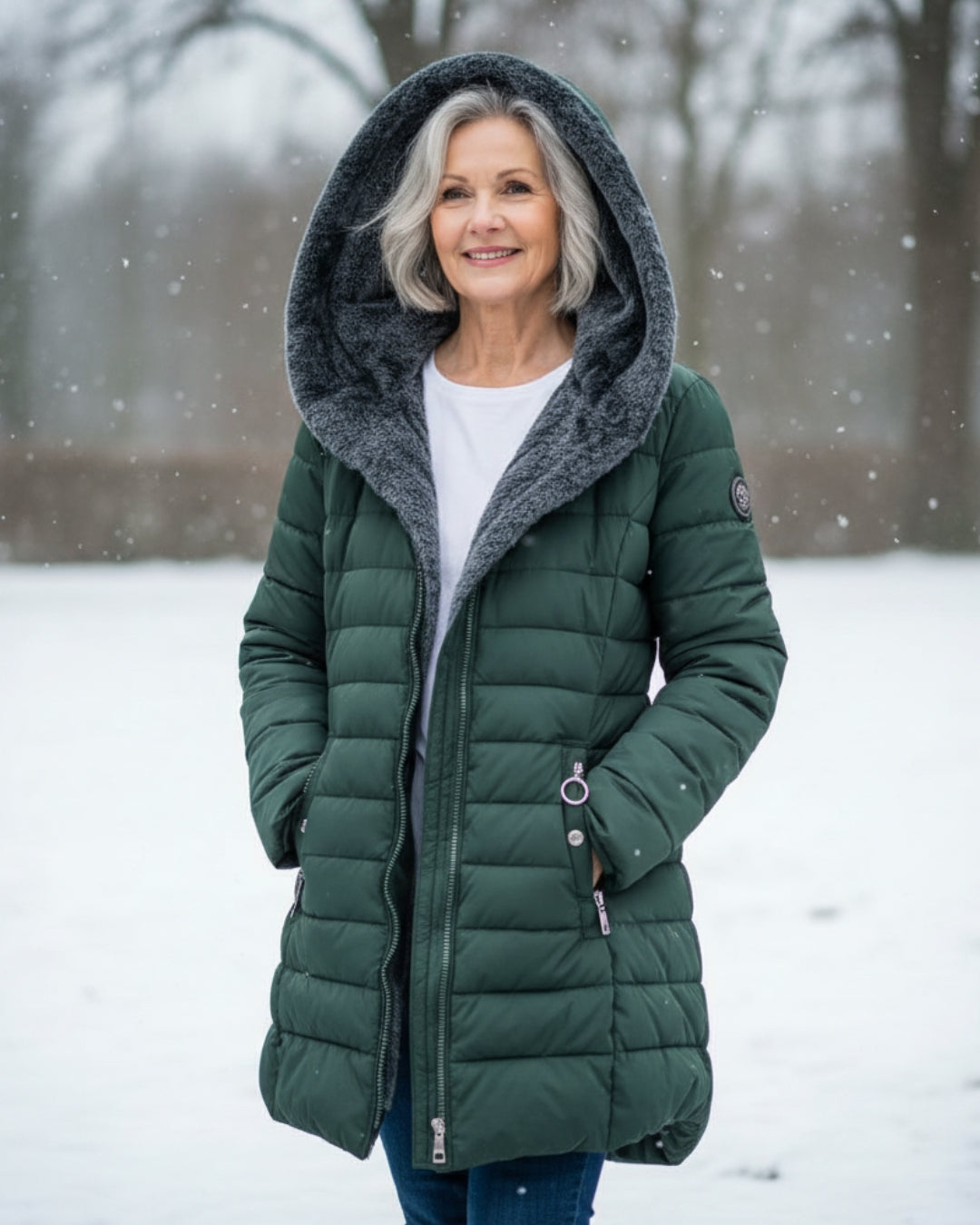 Warm lightweight insulated puffer jacket for women | Olivia -2