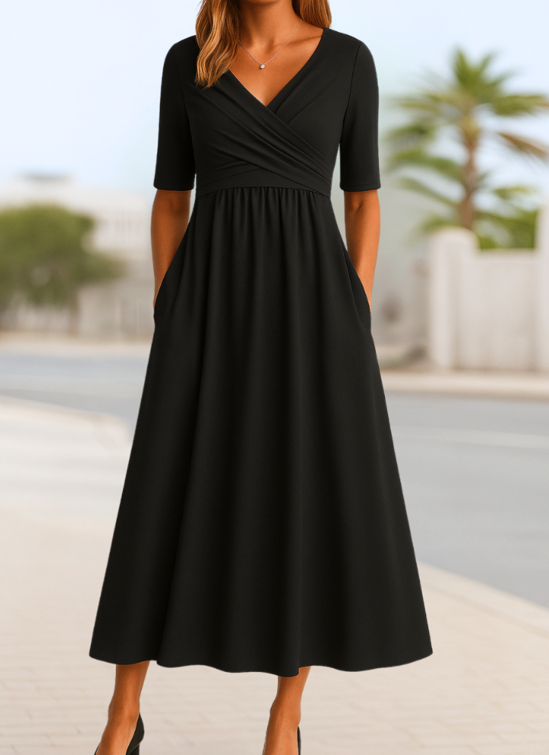 Classic flowy everyday dress for women | Elira -3