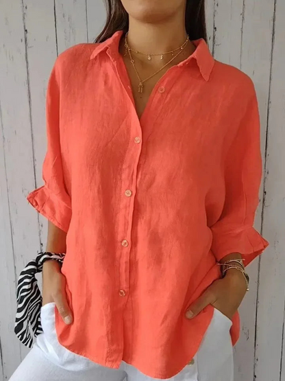 Classic elegant relaxed blouse for women | Lucille -7