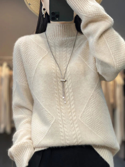 Classic knit ribbed jumper for women | Aria -1