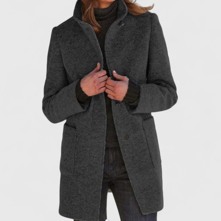 Classic tailored insulated coat for women | Loraviennea -2