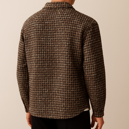 Classic everyday versatile overshirt for men | Houndstooth-pattern -7