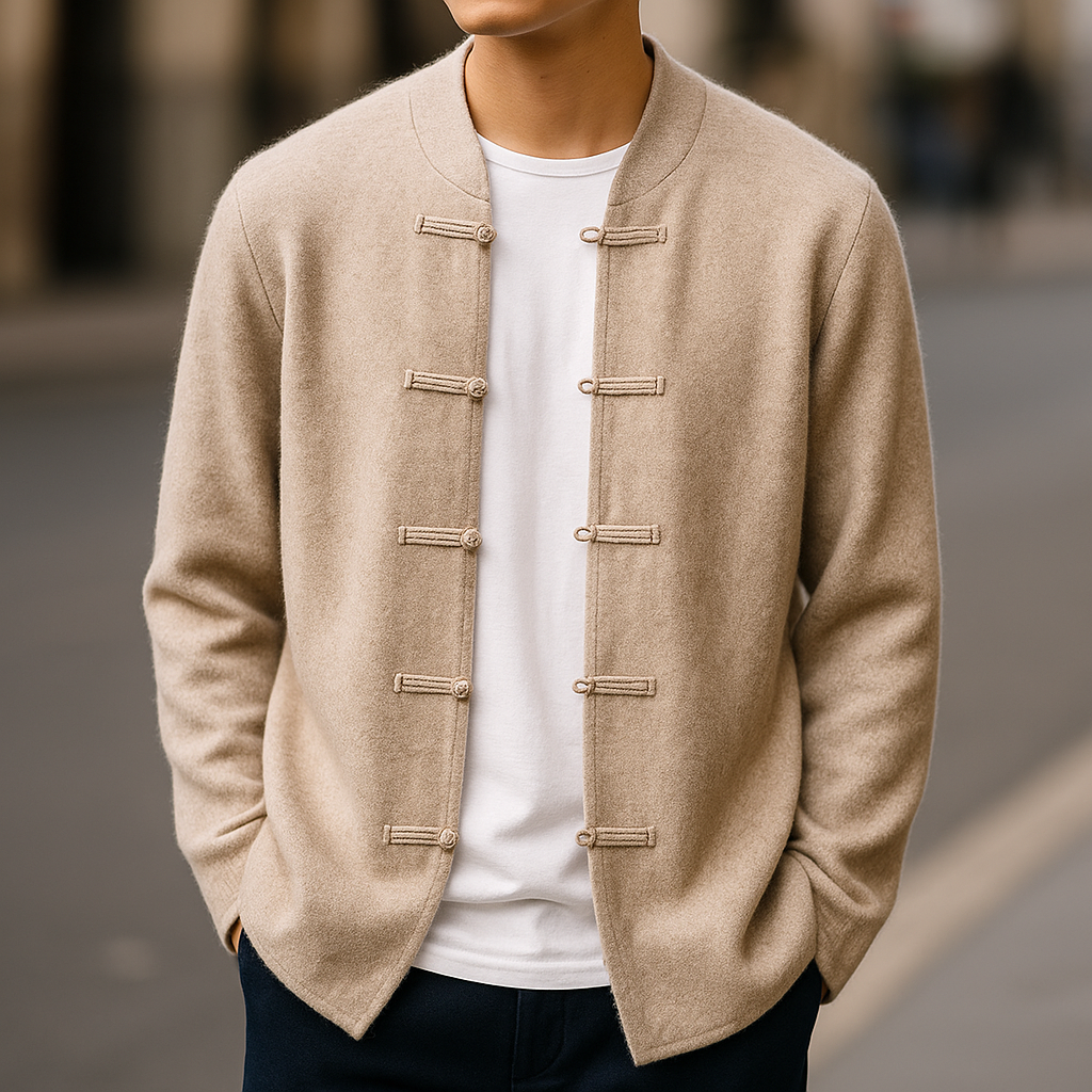 Relaxed longline knit cardigan for men | Rivor -2