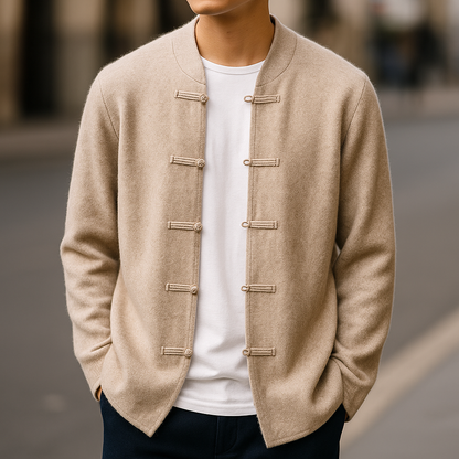 Relaxed longline knit cardigan for men | Rivor -2