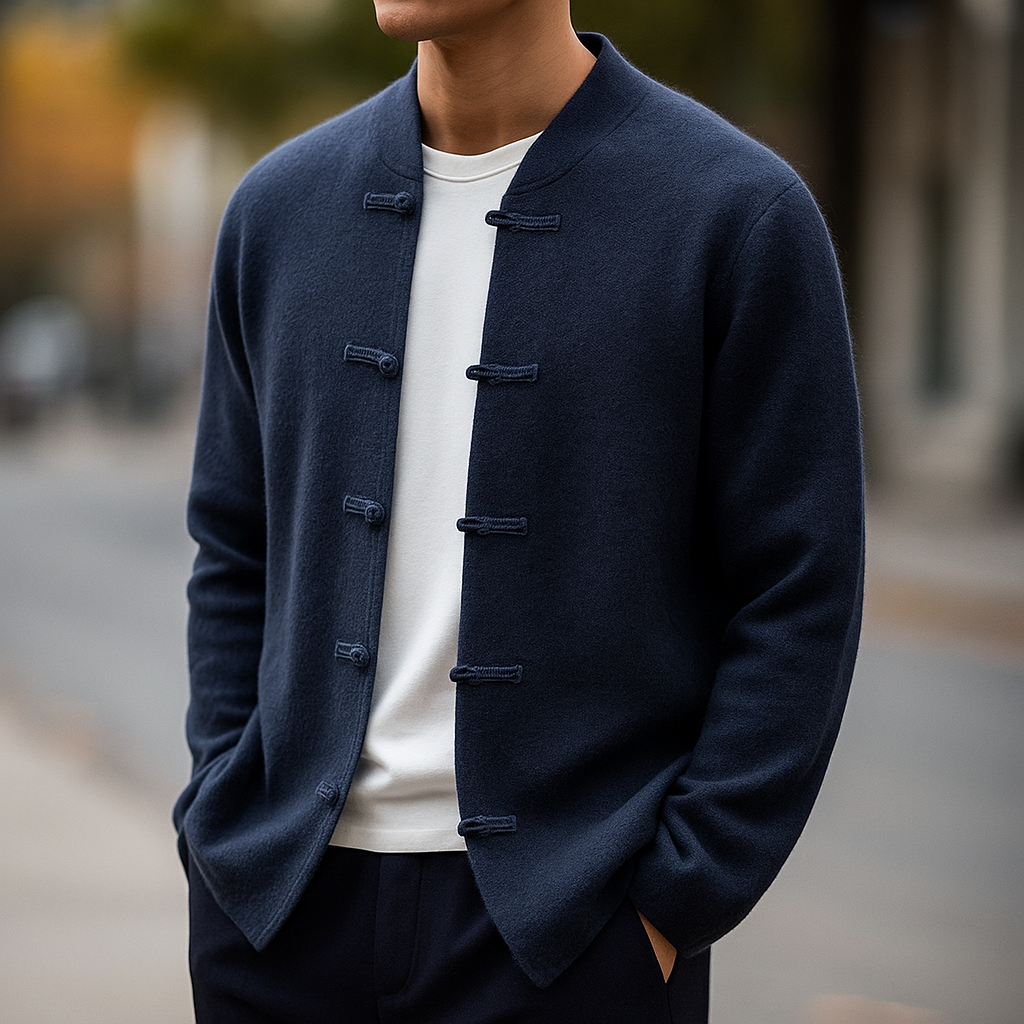 Relaxed longline knit cardigan for men | Rivor -6