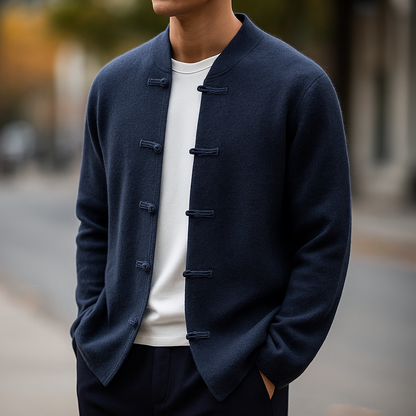 Relaxed longline knit cardigan for men | Rivor -6
