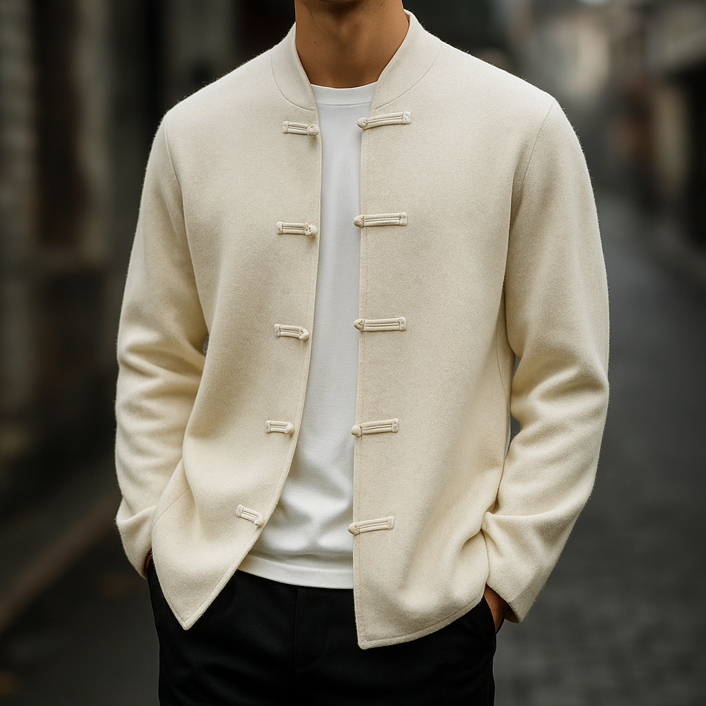 Relaxed longline knit cardigan for men | Rivor -4