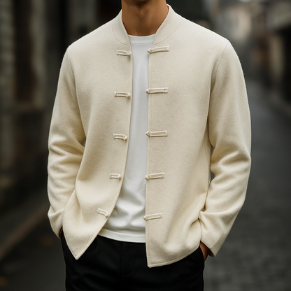 Relaxed longline knit cardigan for men | Rivor -4