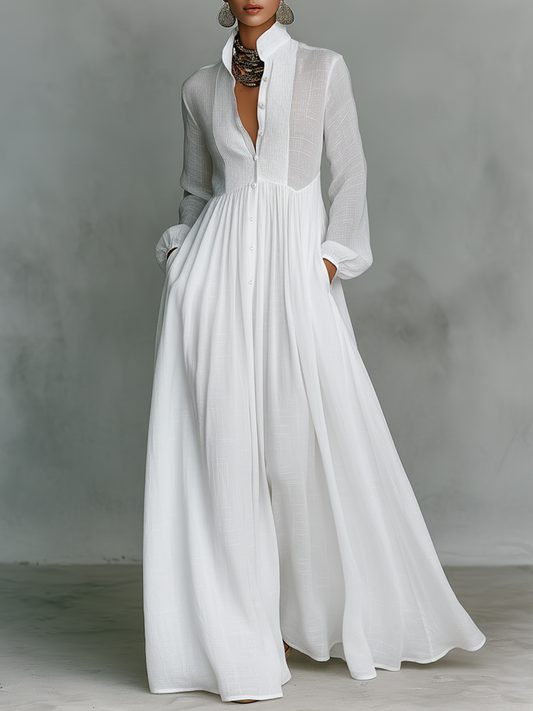 Classic elegant flowy maxi dress for women -1