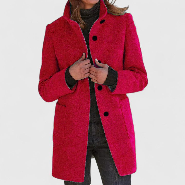 Classic tailored insulated coat for women | Loraviennea -3