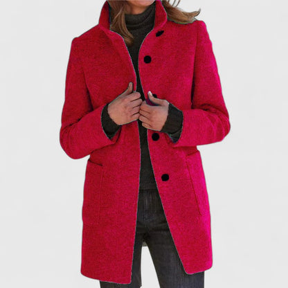 Classic tailored insulated coat for women | Loraviennea -3