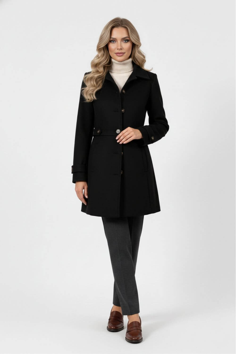 Classic elegant insulated coat for women | Caurelle -3