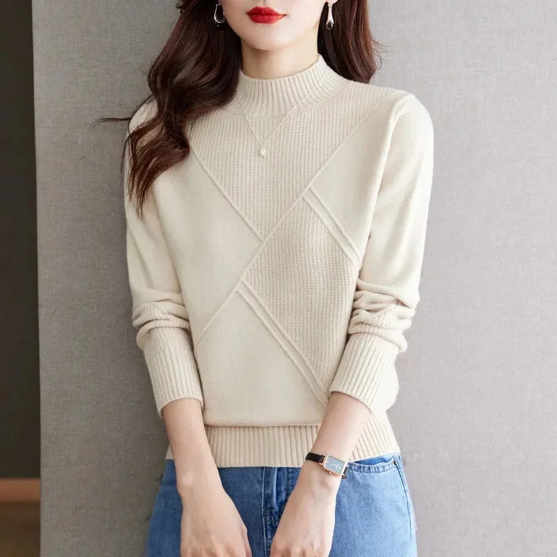 Cosy knit ribbed jumper for women | Everett -4