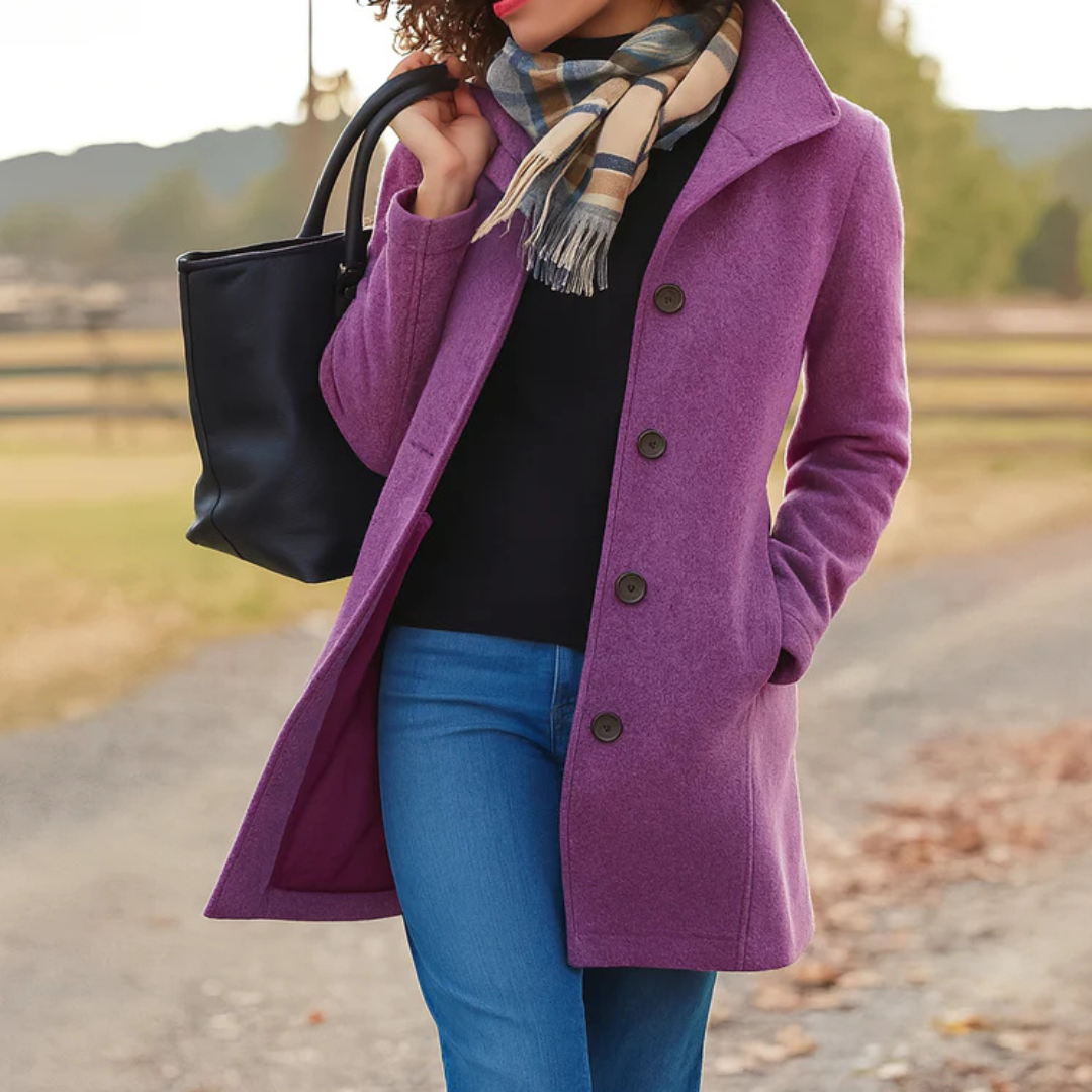Classic elegant insulated coat for women | Serena -5
