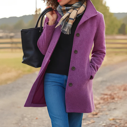 Classic elegant insulated coat for women | Serena -5