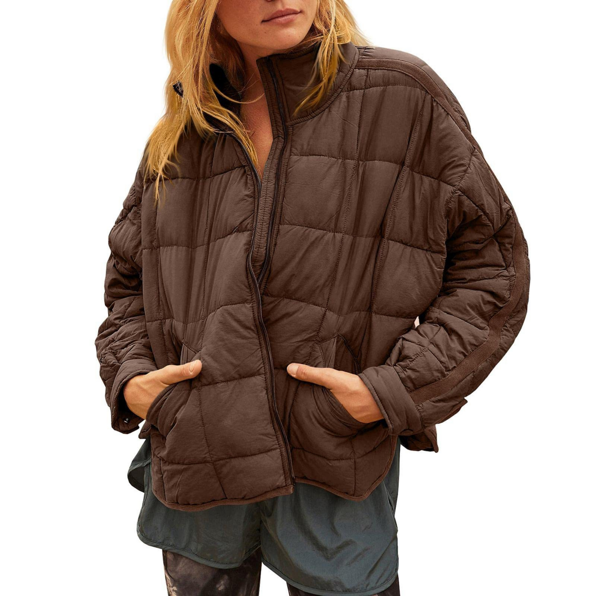Warm lightweight quilted puffer jacket for women | APRIL -2