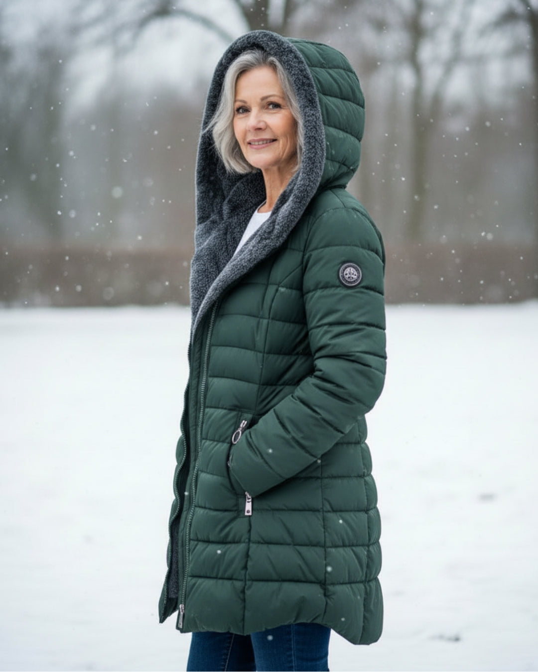 Warm lightweight insulated puffer jacket for women | Olivia -3