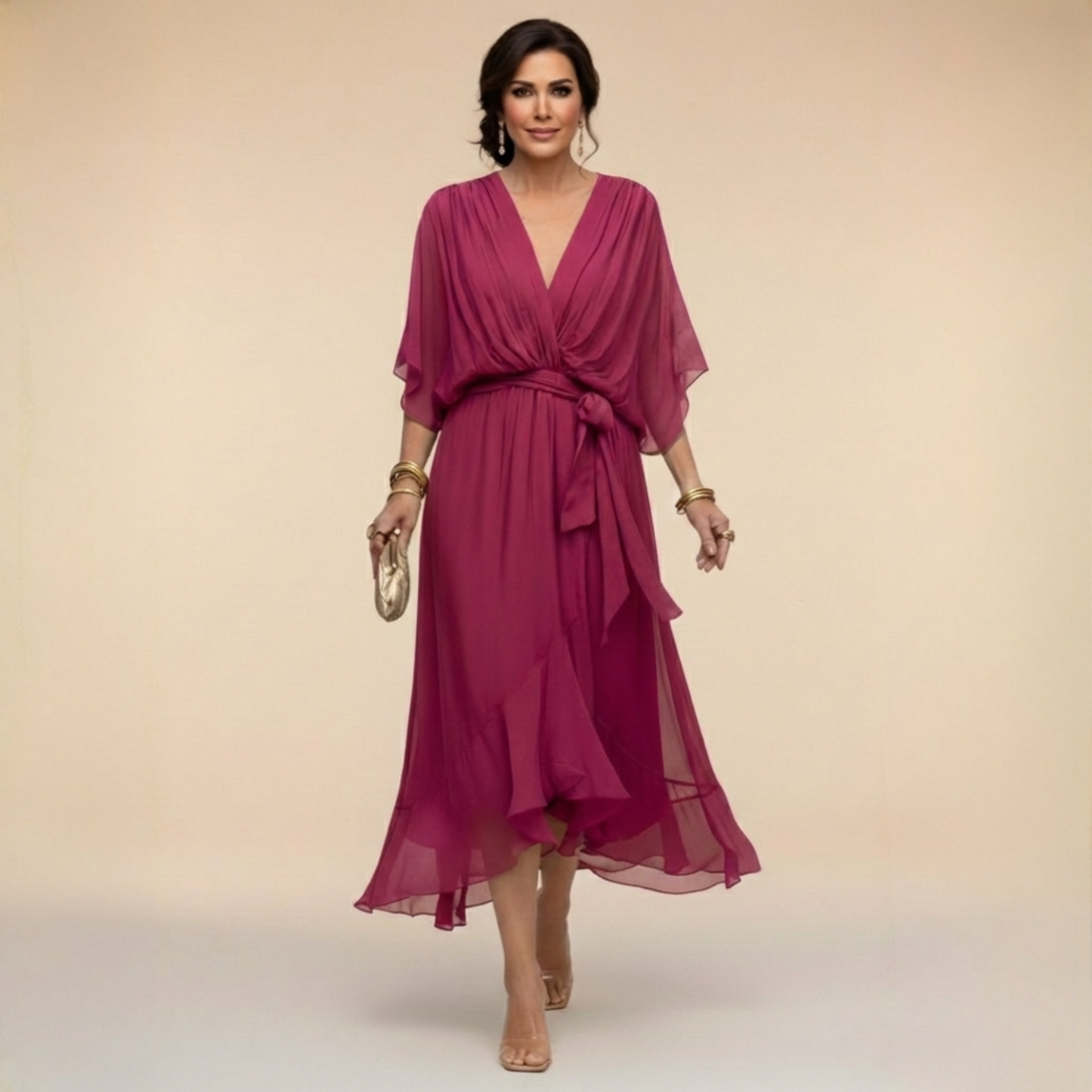 Classic flowy everyday dress for women | Arabella -4