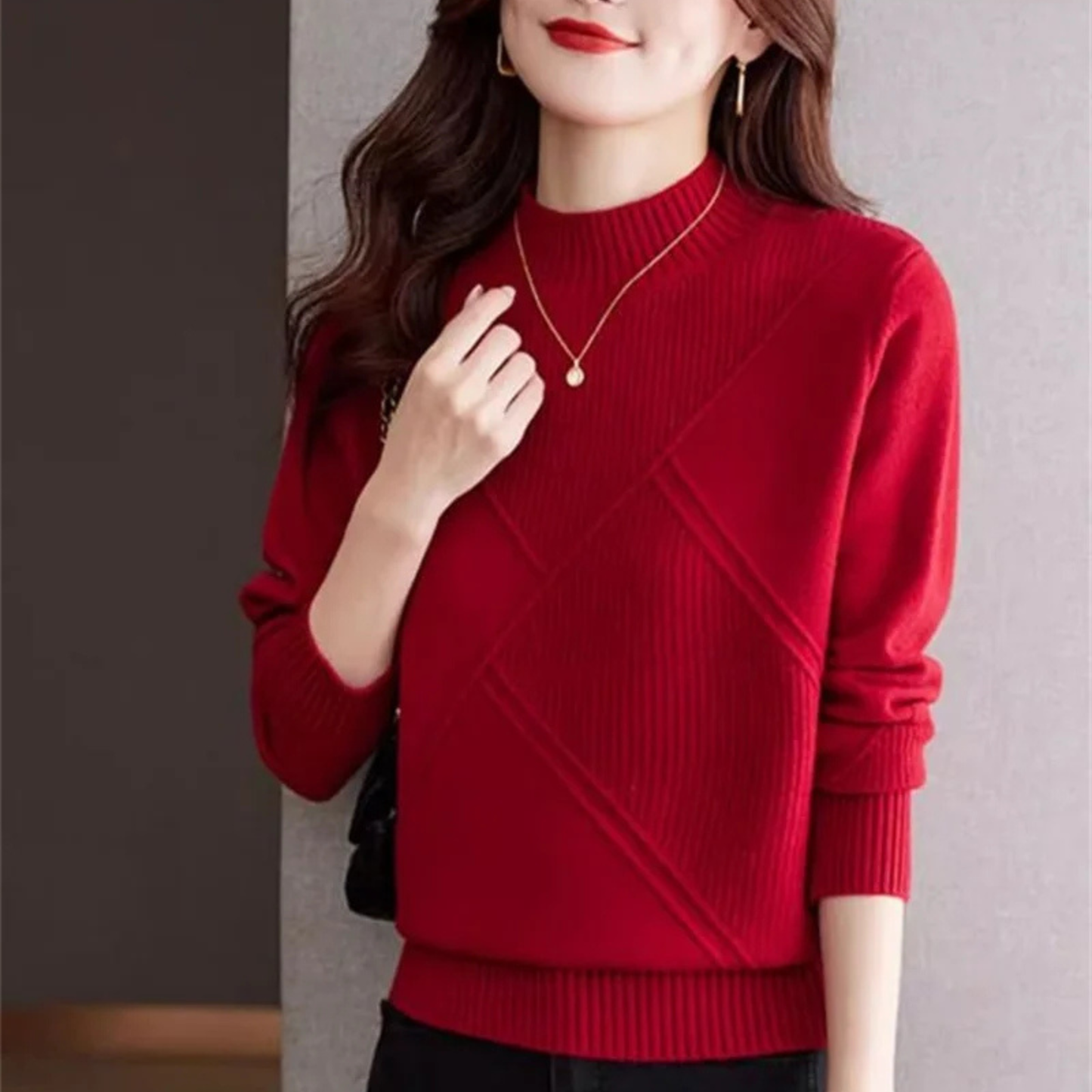 Cosy knit ribbed jumper for women | Everett -3