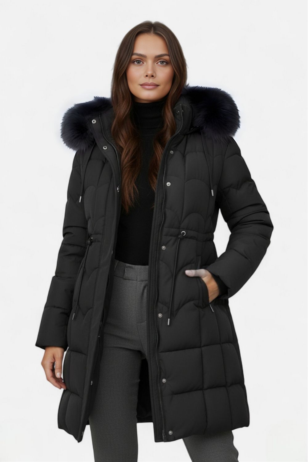 Warm lightweight quilted puffer jacket for women | Caurelle -1