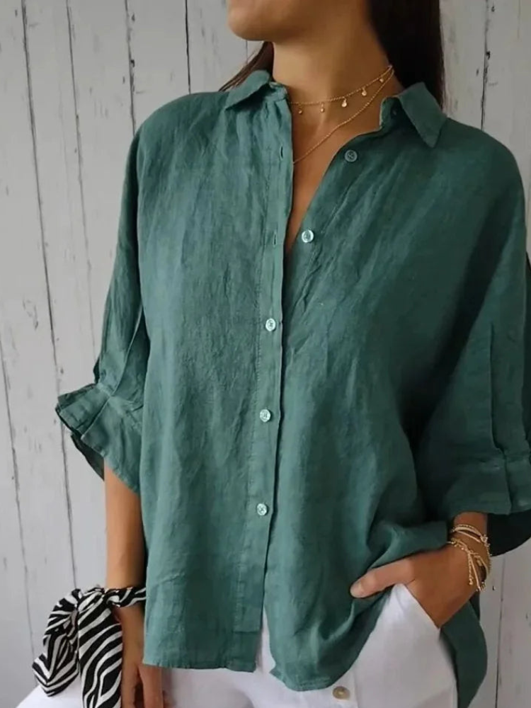 Classic elegant relaxed blouse for women | Lucille -8