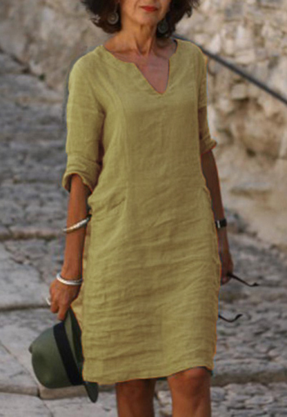 Classic flowy everyday dress for women | Elvy -6