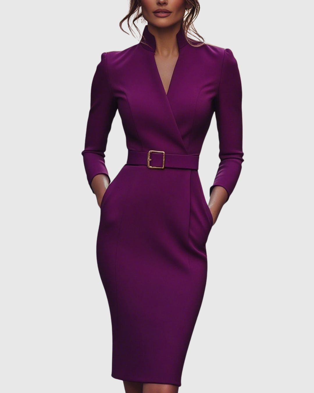 Elegant everyday relaxed midi dress for women | Claribel -9
