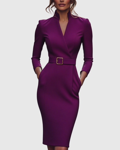 Elegant everyday relaxed midi dress for women | Claribel -9
