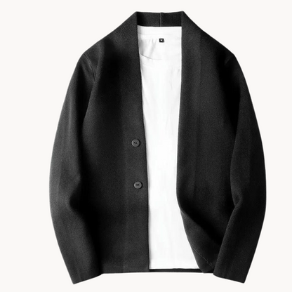 Longline knit ribbed cardigan for men | Belmont -3